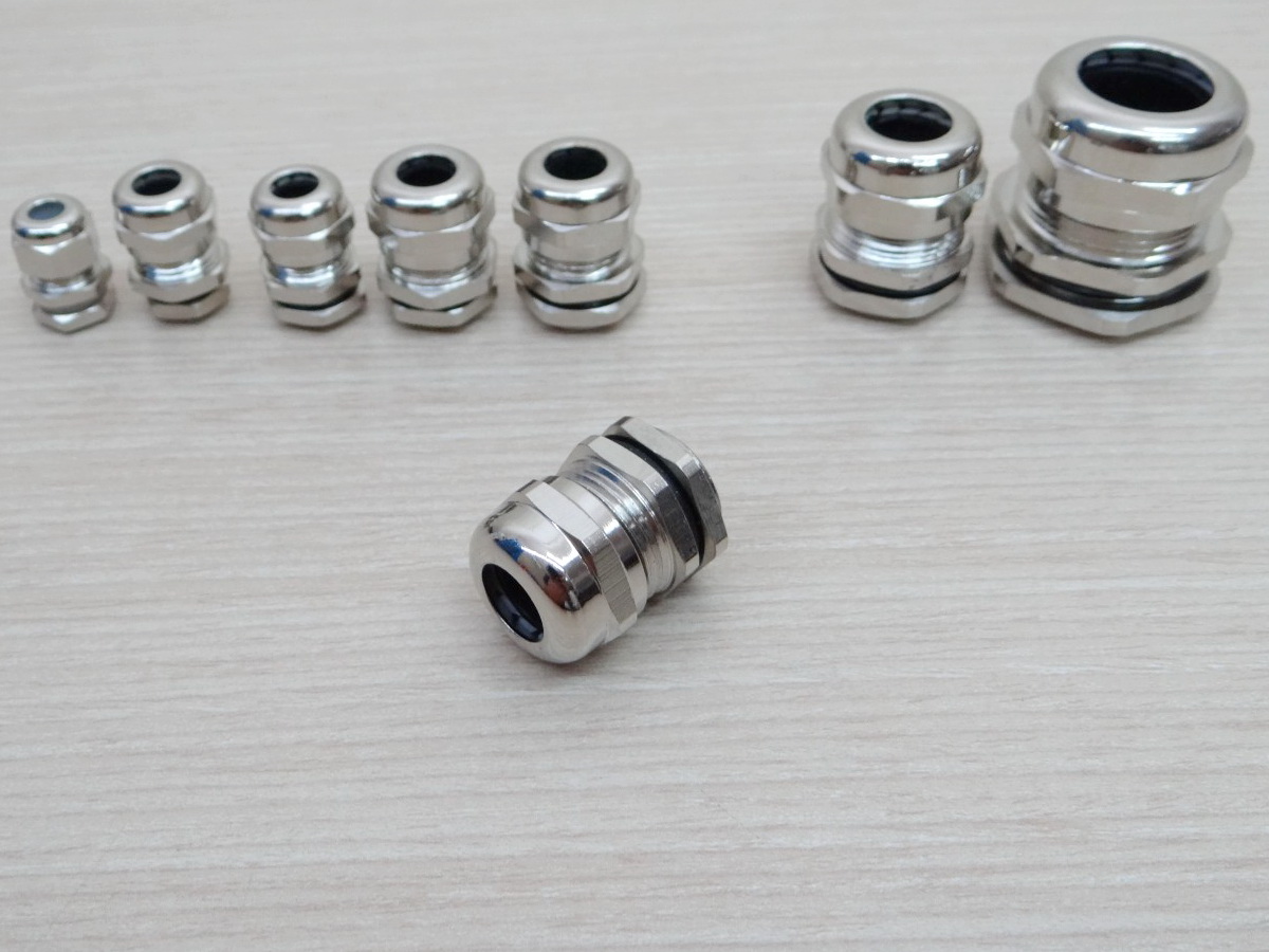 M18x1.5 Waterproof Cable Glands Connector (Nickel Brass Metal)