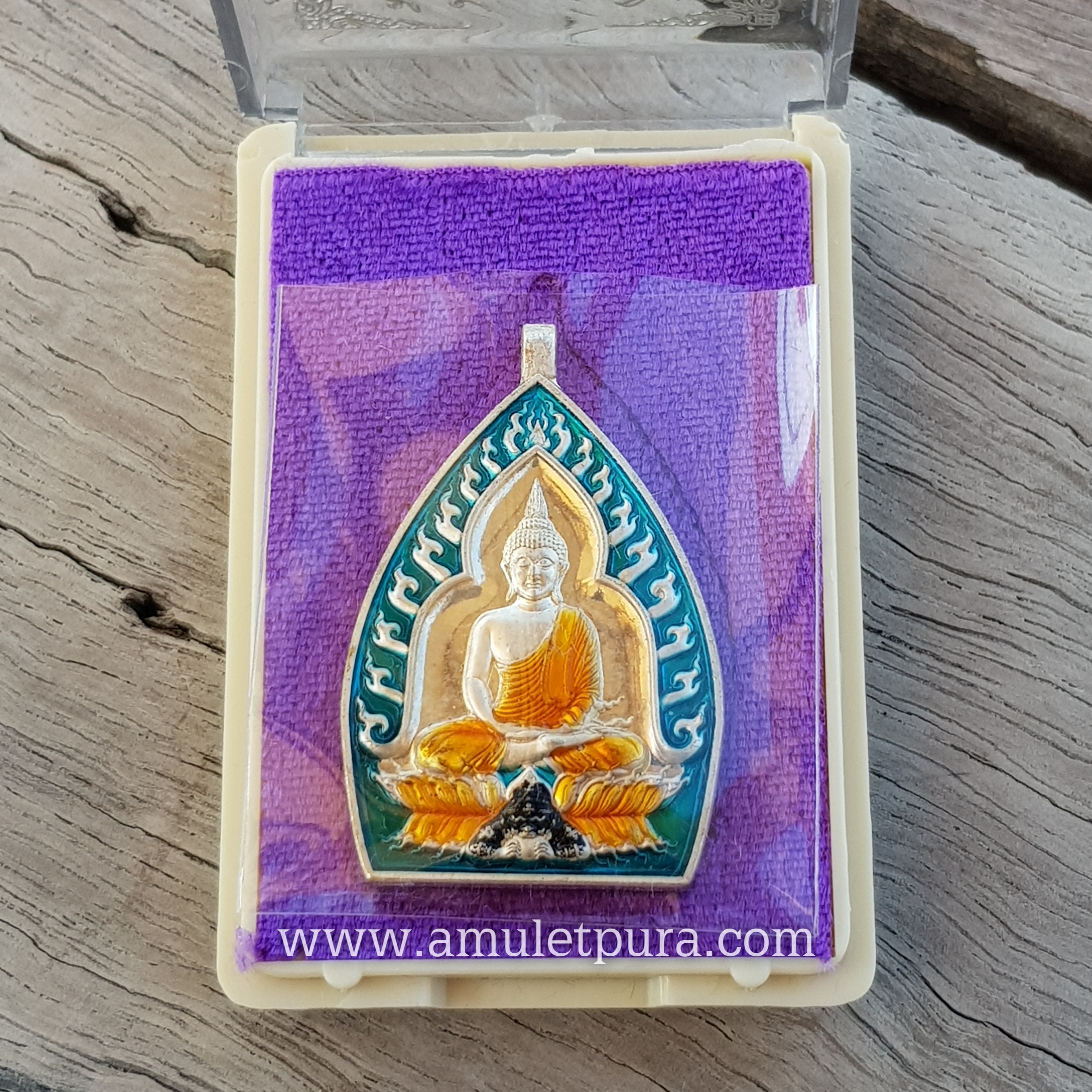 เจ้าสัวพุทธศิลป์( สัตตะโลหะอาบเงินลงยา)รุ่นรวยพันล้าน อายุวัฒนะมงคล75 ปี ปี64 พระอาจารย์สัญญา(คง)วัดกลางบางแก้ว จ.นครปฐม(มีโค้ด หมายเลข343)