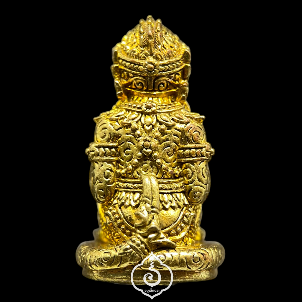 หนุมาน พิมพ์โขนทรงเครื่อง (พิมพ์กลาง เนื้อทองสตางค์) รุ่นแซยิด 88 ปี ปี52 หลวงพ่อฟู วัดบางสมัคร จ.ฉะเชิงเทรา (ใต้ฐานตอกโค้ด อุดผง และเกศาหลวงพ่อฟู หมายเลข1117)