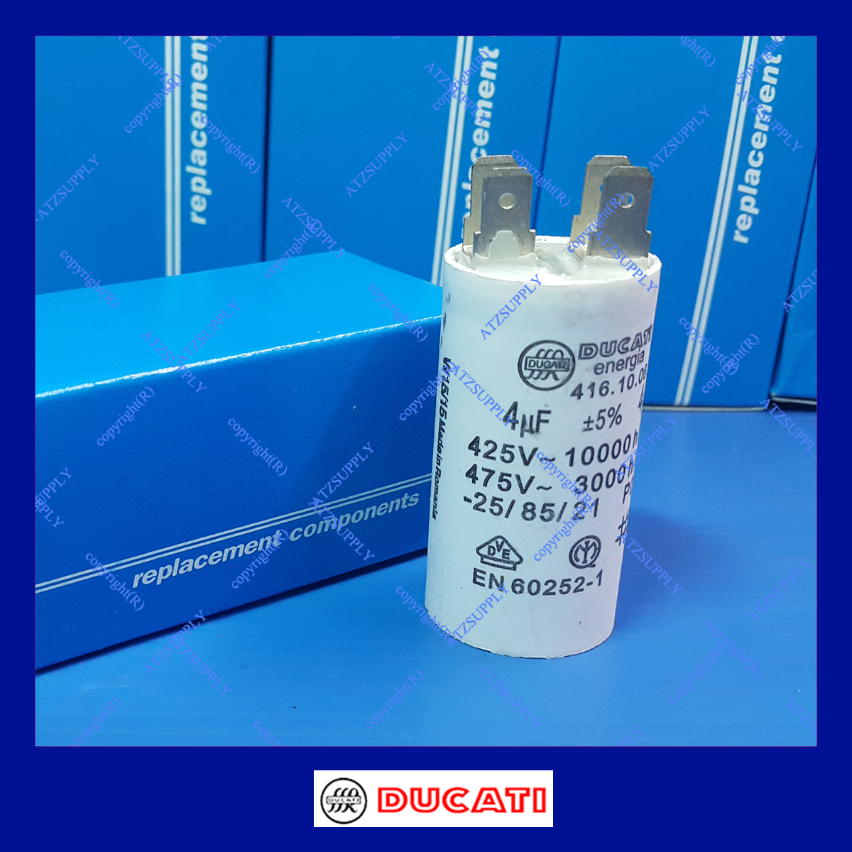 DUCATI 4 uf 475V แคป รัน กลม 450 คุณภาพสูงจากยุโรป