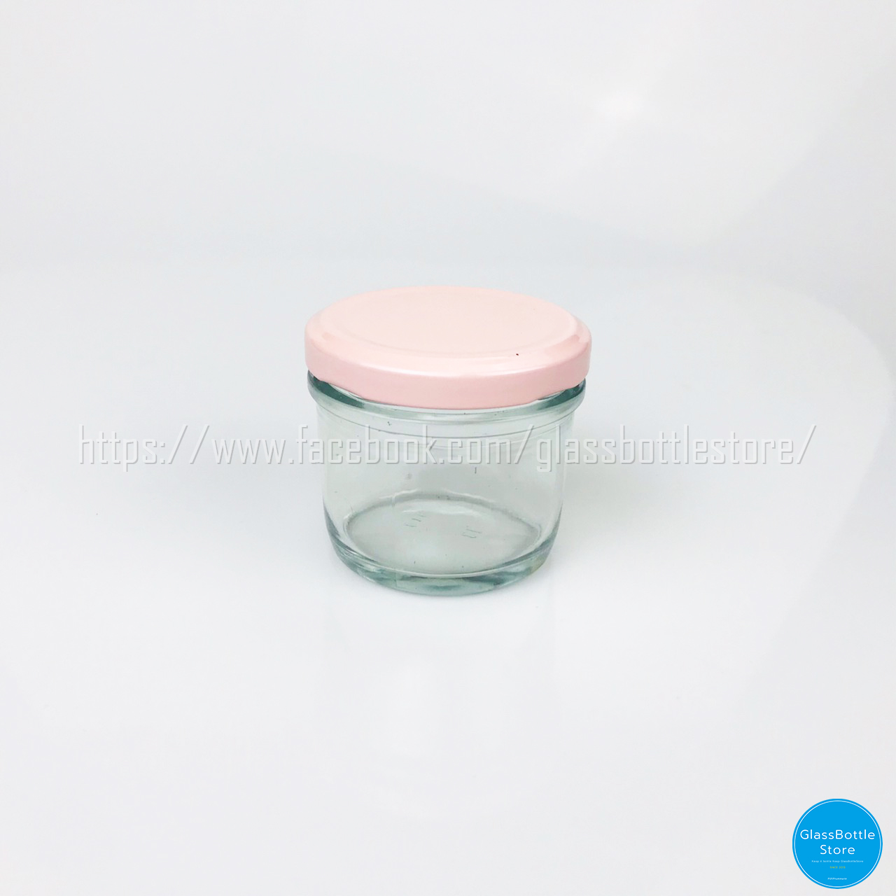 ขวดแก้ว กระปุกอาหาร 120ml(4oz) ฝาเกลียวล็อคสีชมพู