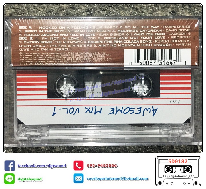 เทปคาสเซ็ท guardians of the galaxy vol 1 (Soundtrack) อัลบั้ม awesome mix vol 1 (ซีลมือหนึ่ง)