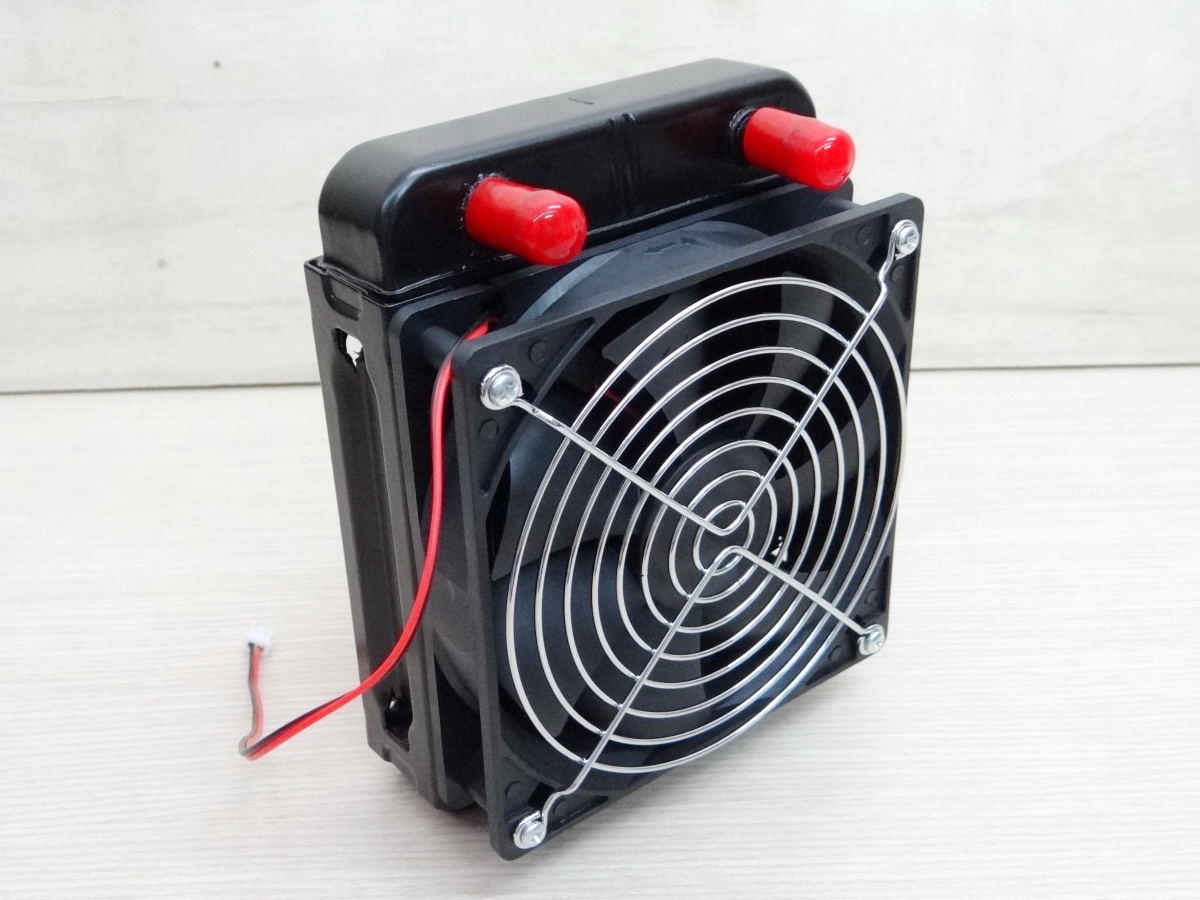 120mm Aluminum Radiator Water Cooling 10 Tube Heat Exchanger (หัวจุก 10mm) + 1 Fan 12V DC