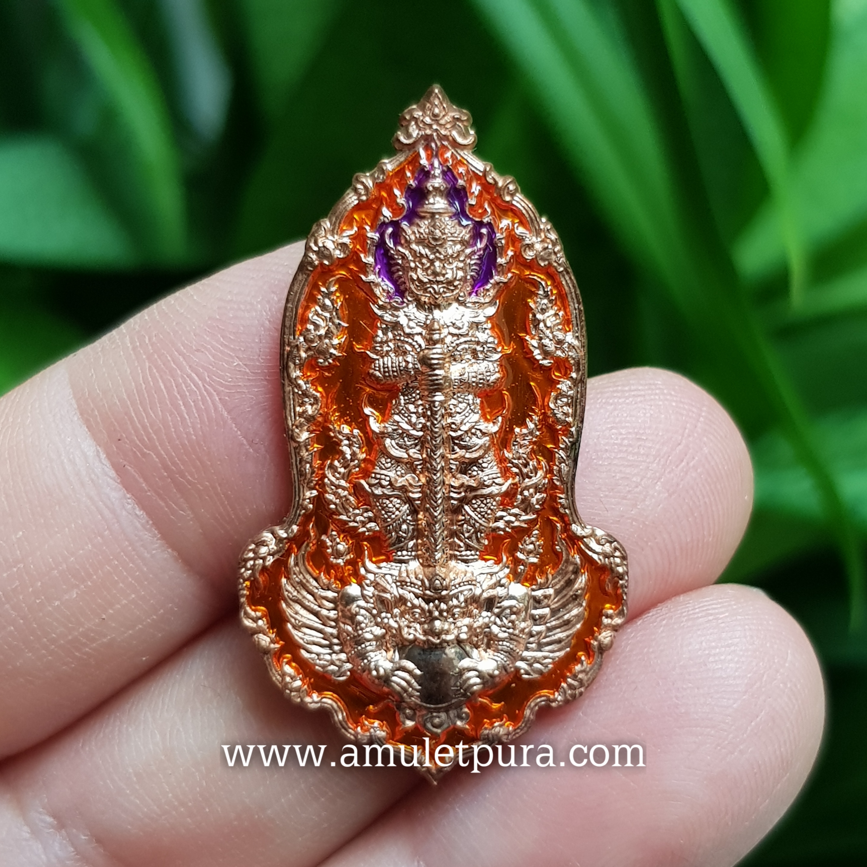 ท้าวเวสสุวรรณลาภ(ทองแดงลงยาสีส้ม)รุ่นยักษ์รวยทันใจ ปี63 วัดพระธาตุจอมหงส์ จ.เชียงราย(มีโค้ด หมายเลข86)