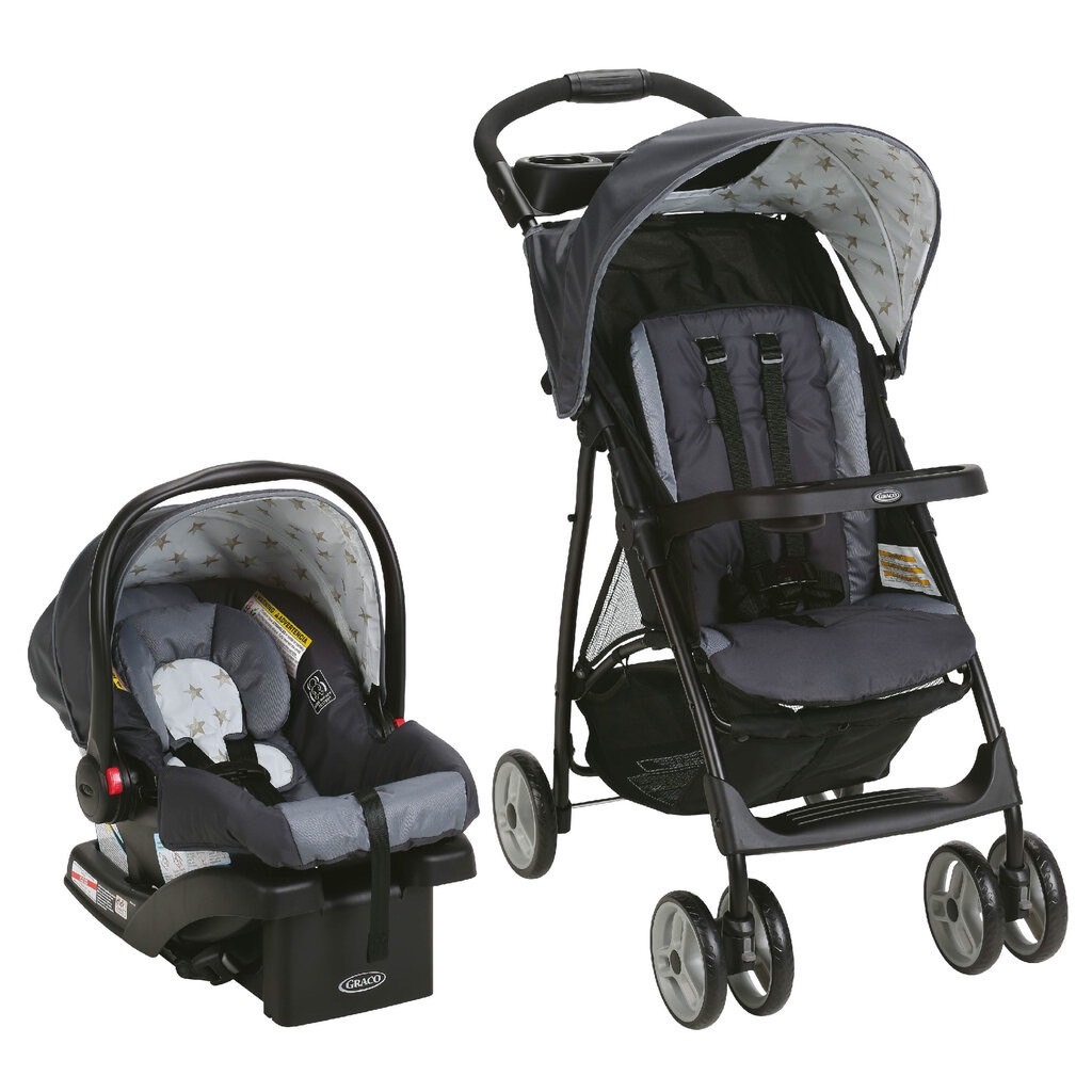 Graco คาร์ซีทกระเช้า Graco มือสอง มีฐาน ใส่รถเข็นได้ สภาพสวย 90%