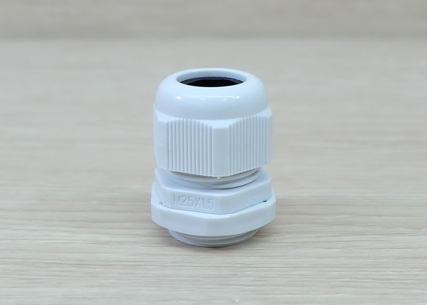 M25 (White) Water-proof Nylon Plastic Cable Gland Connector (แพ็ค 10 ตัว)
