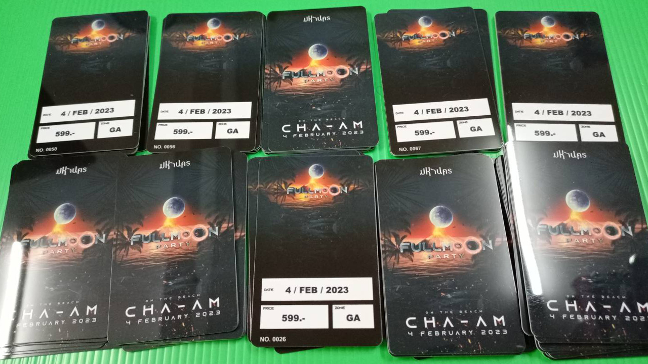 บัตรตัวอย่าง บัตรคอนเสิร์ต บัตรมีทติ้ง การ์ดปาร์ตี้ การ์ดงานเลี้ยง บัตรที่ระลึก