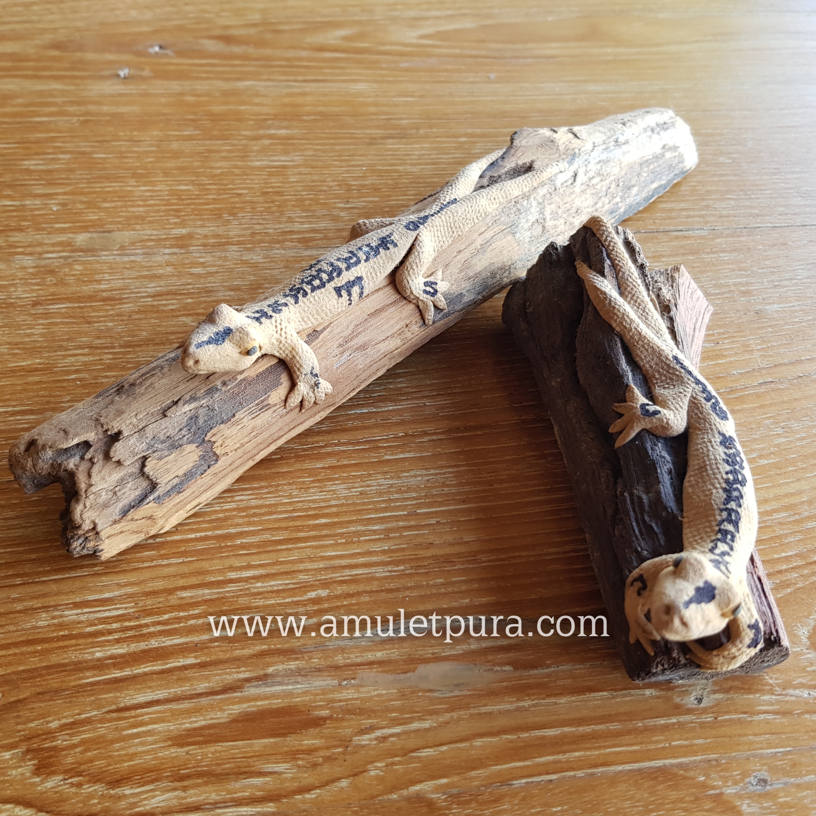 จิ้งจกพรหม 2 หางเกาะกิ่งไม้ ปี54 (ขนาดบูชา) อ.หนู กันภัย (แบบที่1)