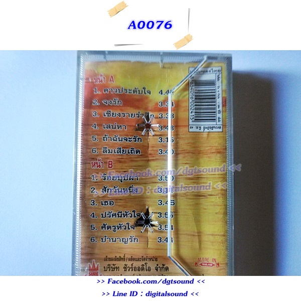 ขายเทปเพลง ฝน ธนสุนทร อัลบั้ม ชุดพิเศษ 3 ดาวประดับใจ