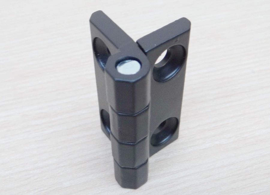 บานพับ Hinge 50x50 mm Zinc alloy ระยะรู 30x30 mm, รูยึด 6.5 mm (สีดำ)