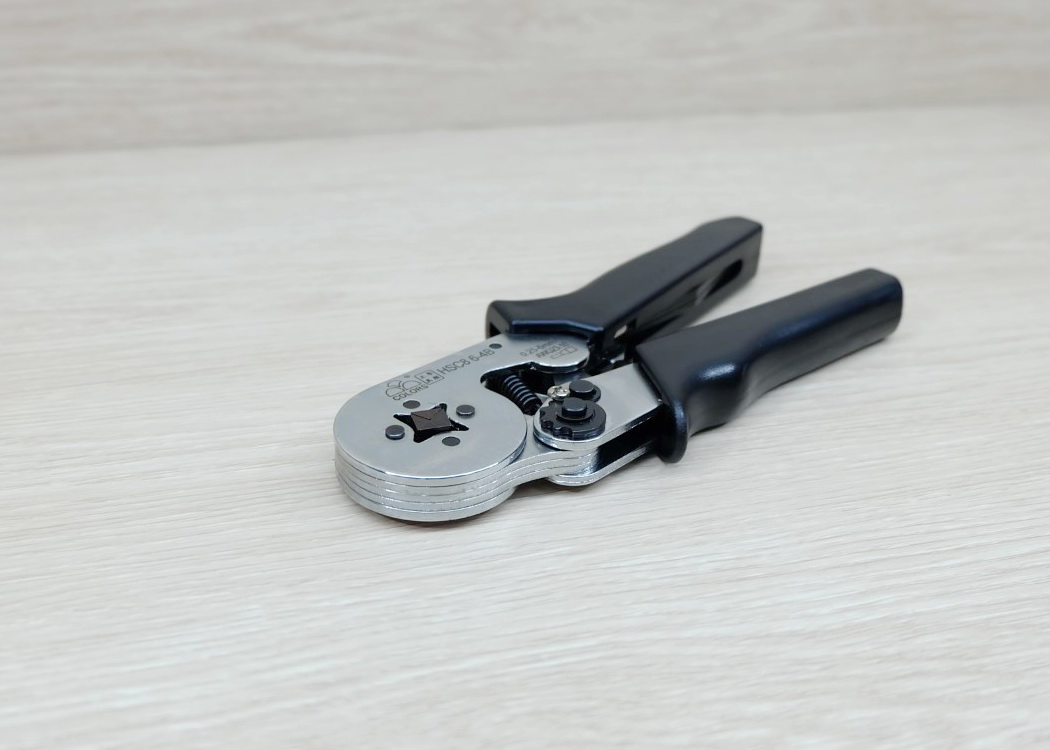 HSC8 6-4B คีมเข้าหัวสายไฟ Tubular Terminal Crimper 0.25-6mm 23-10AWG