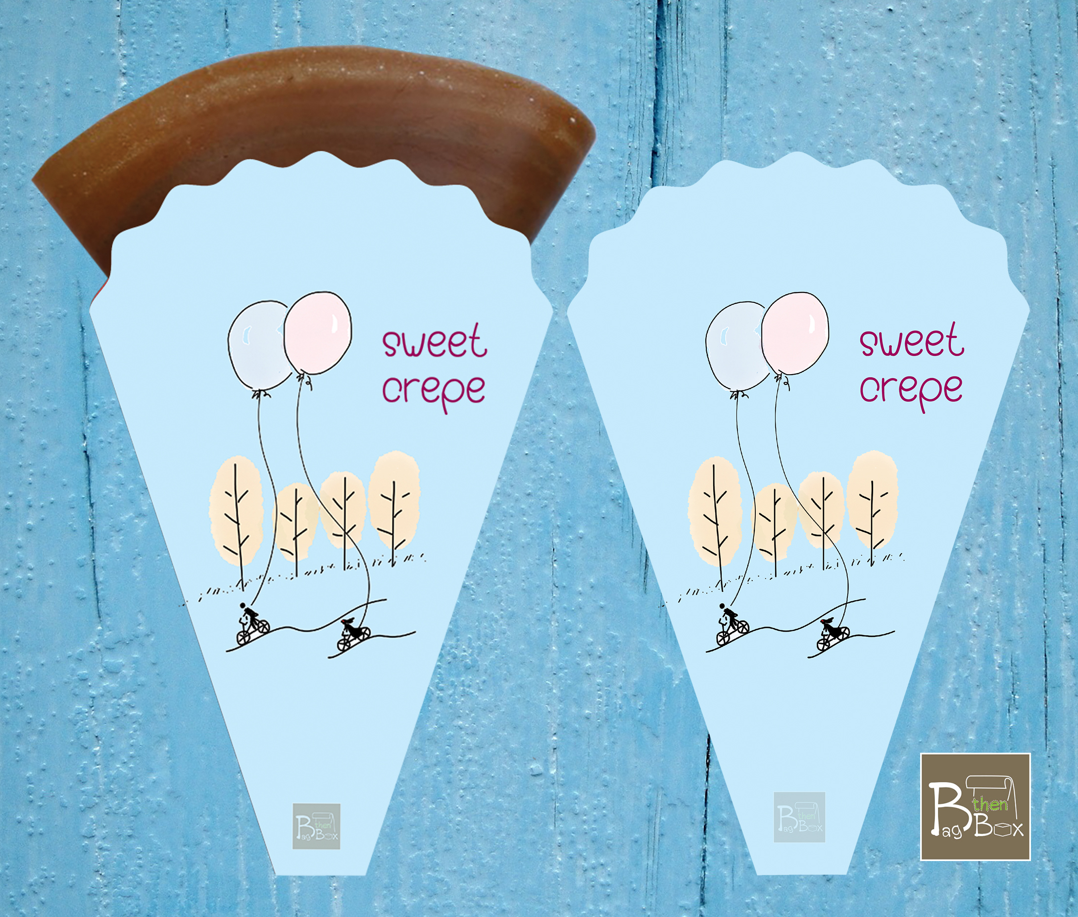 BTB CREPE 6 ซองเครปเกรดA ฟู้ดเกรด พิมพ์ลายน่ารัก ขนาด 12.5 x 20 cm.