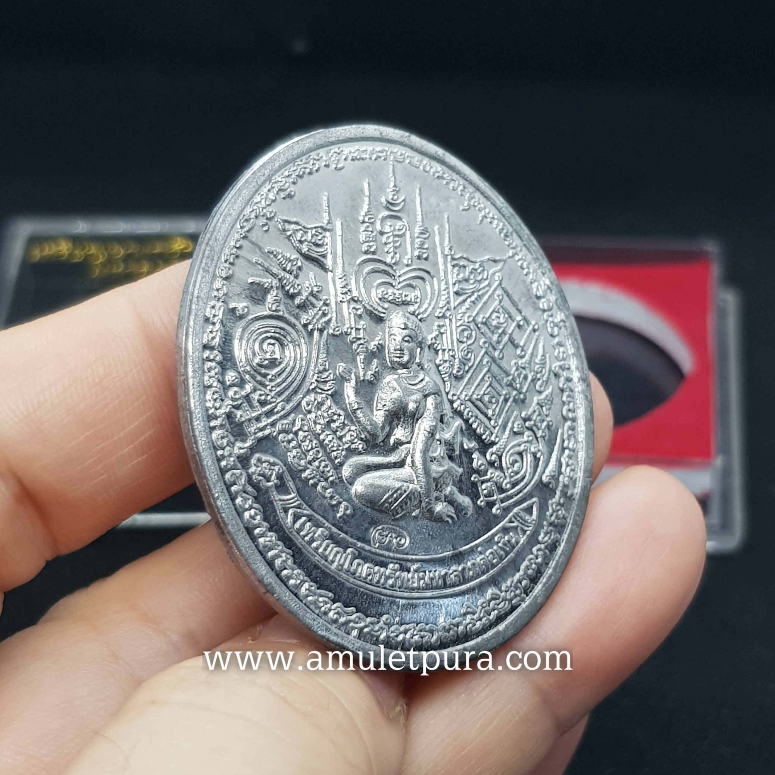 เหรียญนางกวักเรียกทรัพย์มหาลาภต่อเงิน (ชินสังฆวานร) หลวงปู่เช้า วัดห้วยลำใย จ.นครสวรรค์ (หลังจารมือ)