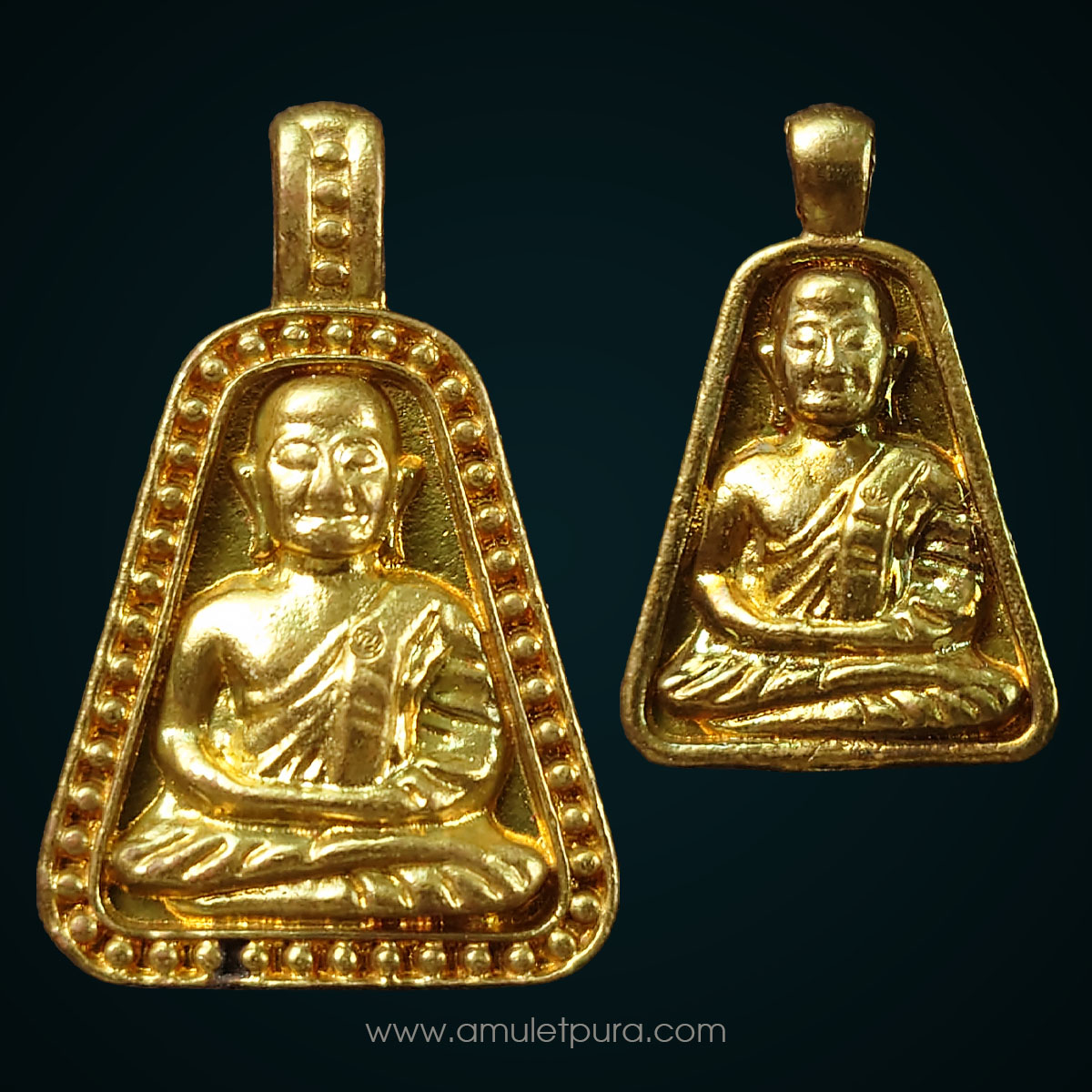 หลวงพ่อเงิน วัดบางคลาน (ชุดเหรียญจอบใหญ่-เล็ก เนื้อทองระฆัง) รุ่นรวยเงินล้าน ปี42 วัดบางคลาน จ.พิจิตร (ตอกโค้ด "เงิน" ที่สังฆาฏิ หมายเลข1456)