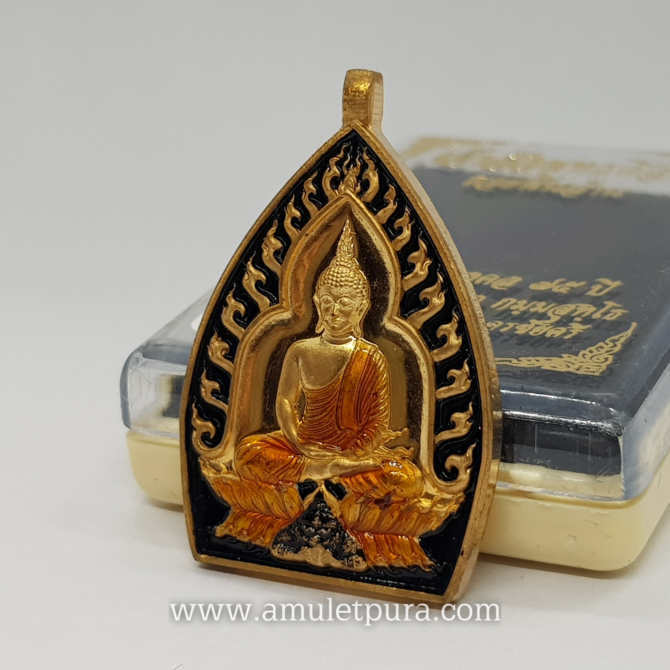 เจ้าสัวพุทธศิลป์(สัตตะโลหะลงยาสีดำ)รุ่นรวยพันล้าน อายุวัฒนะมงคล75 ปี ปี64 พระอาจารย์สัญญา(คง)วัดกลางบางแก้ว จ.นครปฐม(มีโค้ด หมายเลข897)