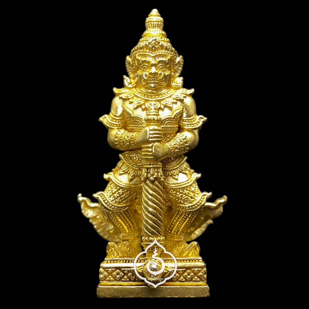 ท้าวเวสสุวรรณ (เนื้อเหลืองบุศราคัมฝังเพชร ฝังตะกรุดเงิน 2 ดอก กรรมการเล็ก) รุ่นยกฐานะ ทองนำโชค ปี64 หลวงพ่อทอง วัดบ้านไร่ จ.นครราชสีมา (มีโค้ด หมายเลข150)