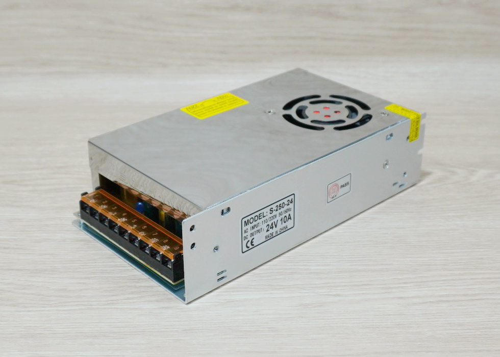 24V-10A-240W DC Switching Power Supply (S-250-24) + Fan Automatic