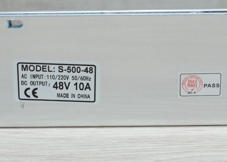 48V-10A-480W DC Switching Power Supply (S-500-48) + Fan Automatic