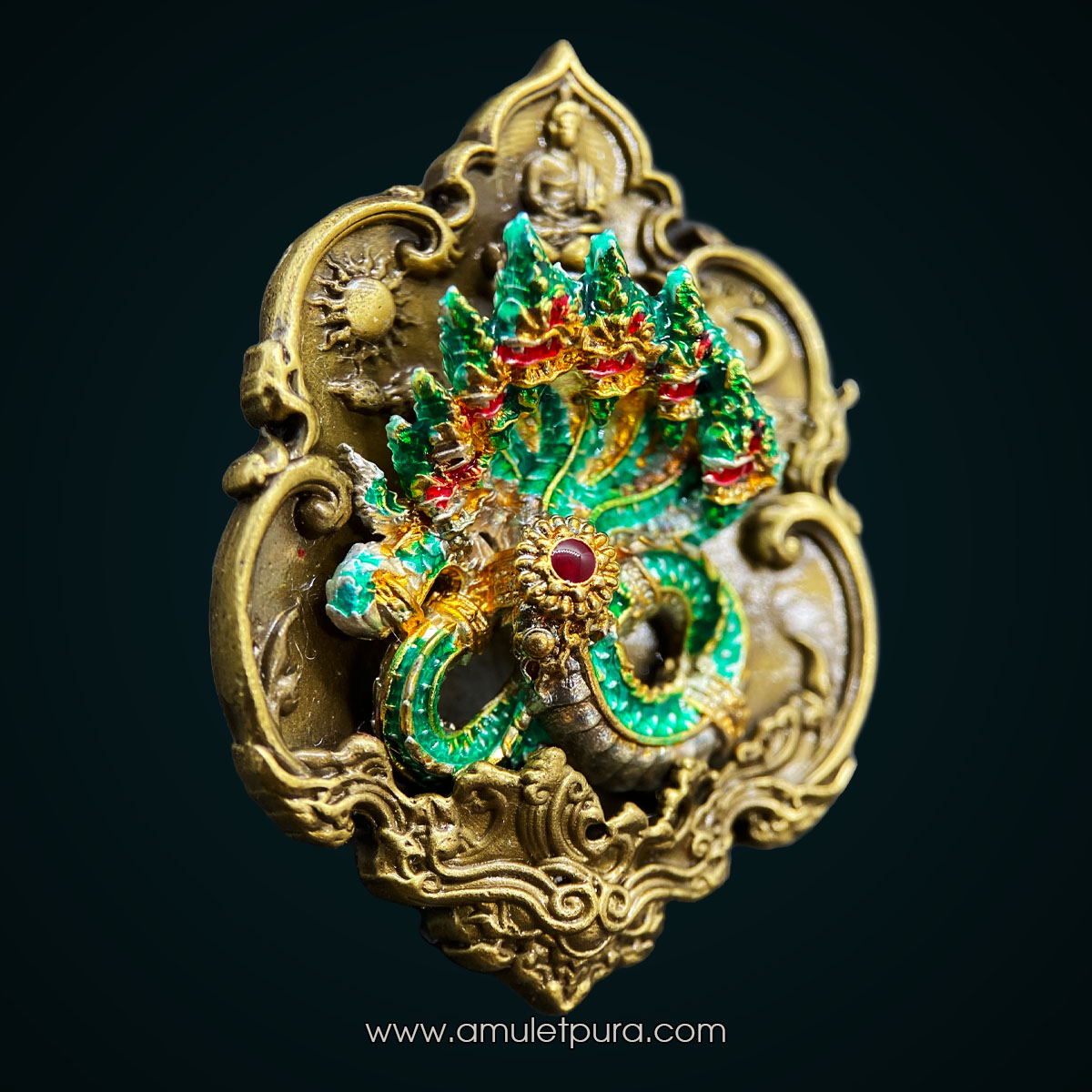 เหรียญหล่อหัวใจเศรษฐี พญาอนันตนาคราช (เนื้อสัมฤทธิ์ทองเนื้อเก้า นาคาลงยาราชาวดี) ปี63 หลวงปู่ถิน วัดคอนสาย จ.ยโสธร (มีโค้ด หมายเลข 130)