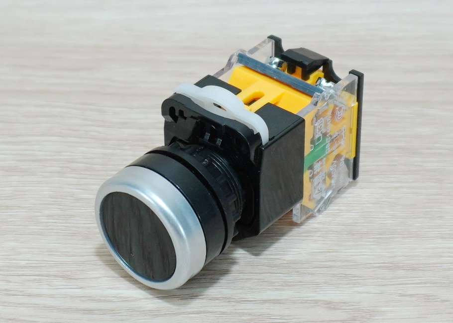 LA38 22mm Flat Head Pushbutton Switch 1NO/1NC Reset (Black กดติด-ปล่อยดับ) LA38-11BN