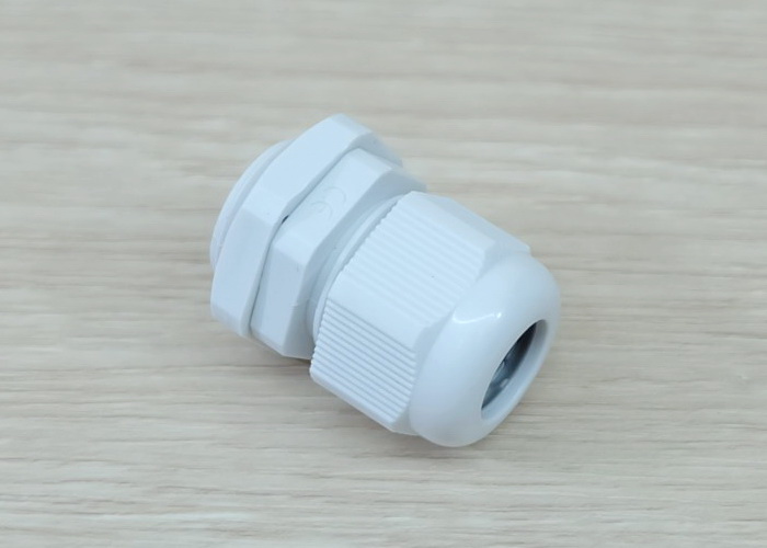 M25 (White) Water-proof Nylon Plastic Cable Gland Connector (แพ็ค 10 ตัว)