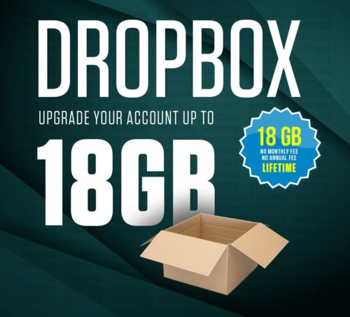 Dropbox Permanent Upgrade to 18 GB *ของแท้ 100% ไม่มีหมดอายุ