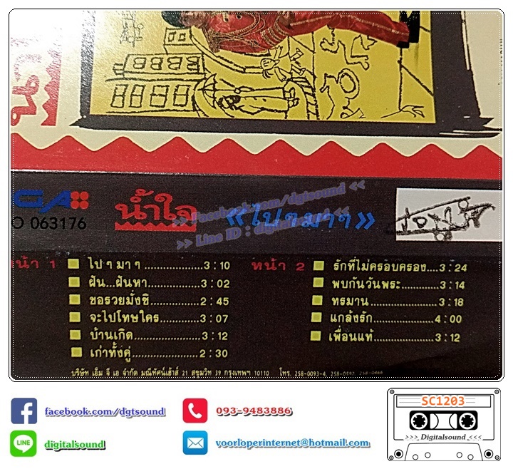 ม้วนเทป เทปคาสเซ็ท น้ำใจ อัลบั้ม ไป ๆ มา ๆ