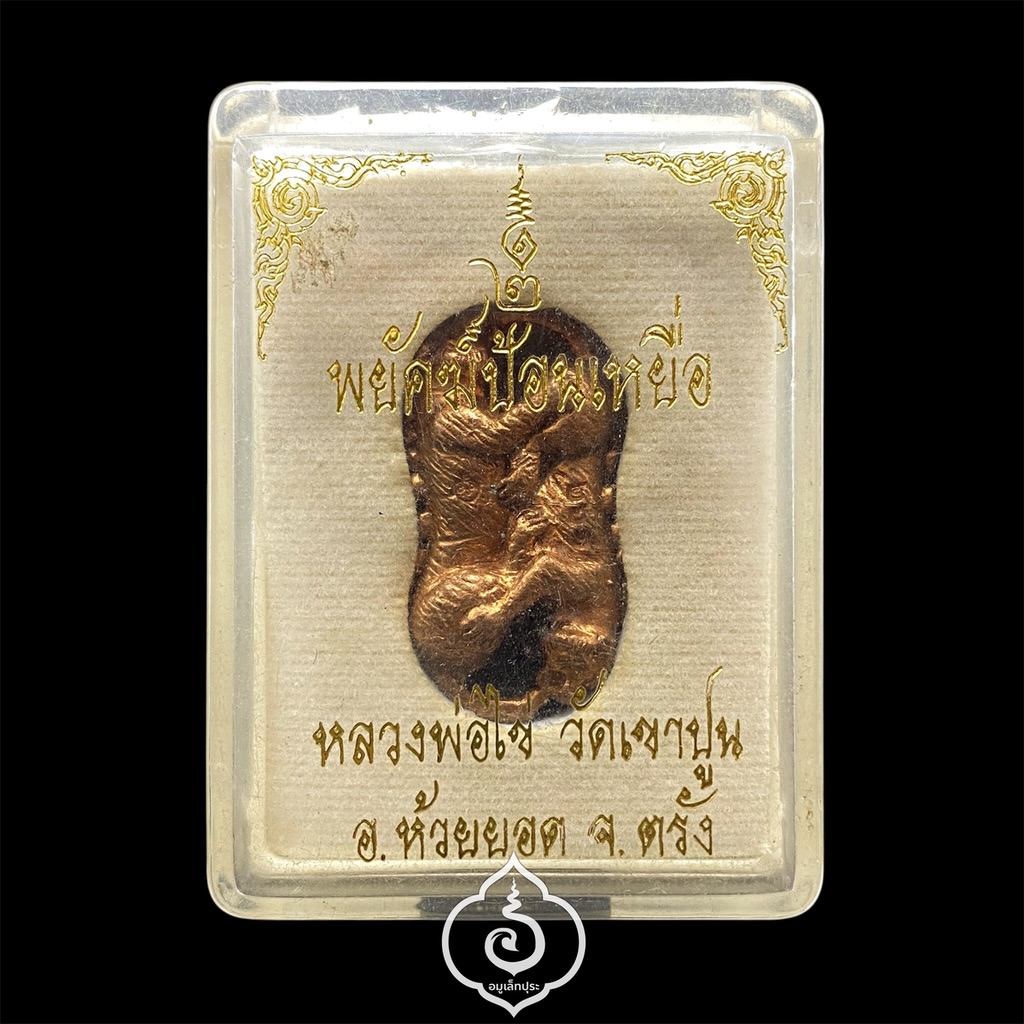 สองพยัคฆ์ป้อนเหยื่อ (เนื้อทองแดงป่า) รุ่นแรก ปี56 หลวงพ่อไข่ วัดเขาปูน จ.ตรัง (มีโค้ด หมายเลข 261)