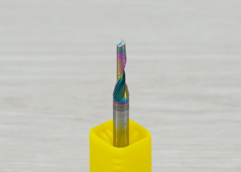 [เกรด 3A] - Single Flute DLC Coating 3.175x2x8 High Efficiency End Mill, Shank 3.175mm