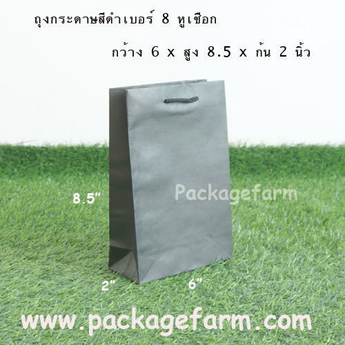 ถุงกระดาษสีเบอร์ 8 ขนาด 6" x 8"1/2 x 2"