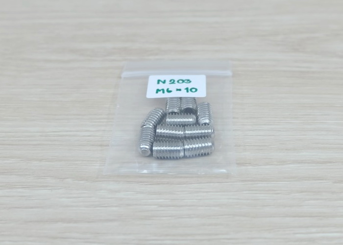 M6x10 สกรูตัวหนอน DIN916 Stainless steel 304 (แพ็ค20ตัว)