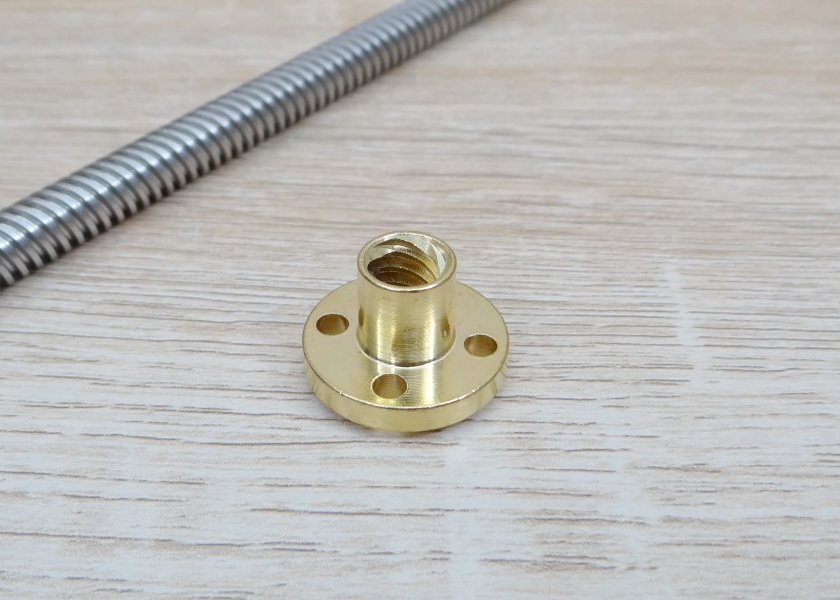 T8 Lead Screw Dia 8mm Length 500mm (Lead 8mm) + Copper Nut