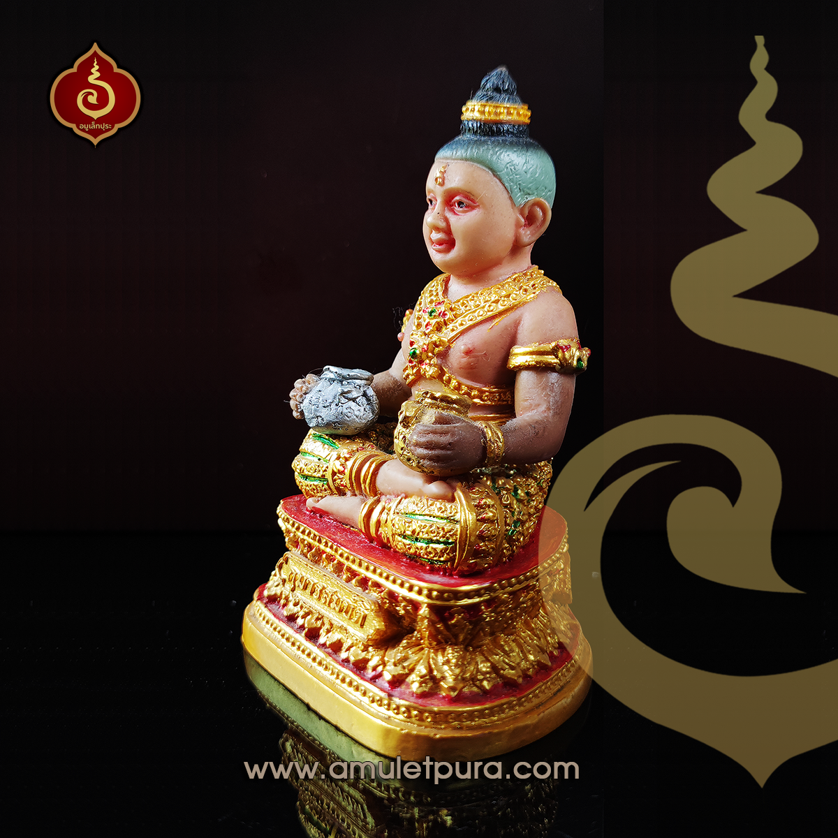 กุมารทองสมบัติ (ไฟเบอร์กลาส ขนาดบูชา 2 นิ้ว ใต้ฐานอุดผง) ปี52 หลวงพี่น้ำฝน วัดไผ่ล้อม จ.นครปฐม (หมายเลข 516)