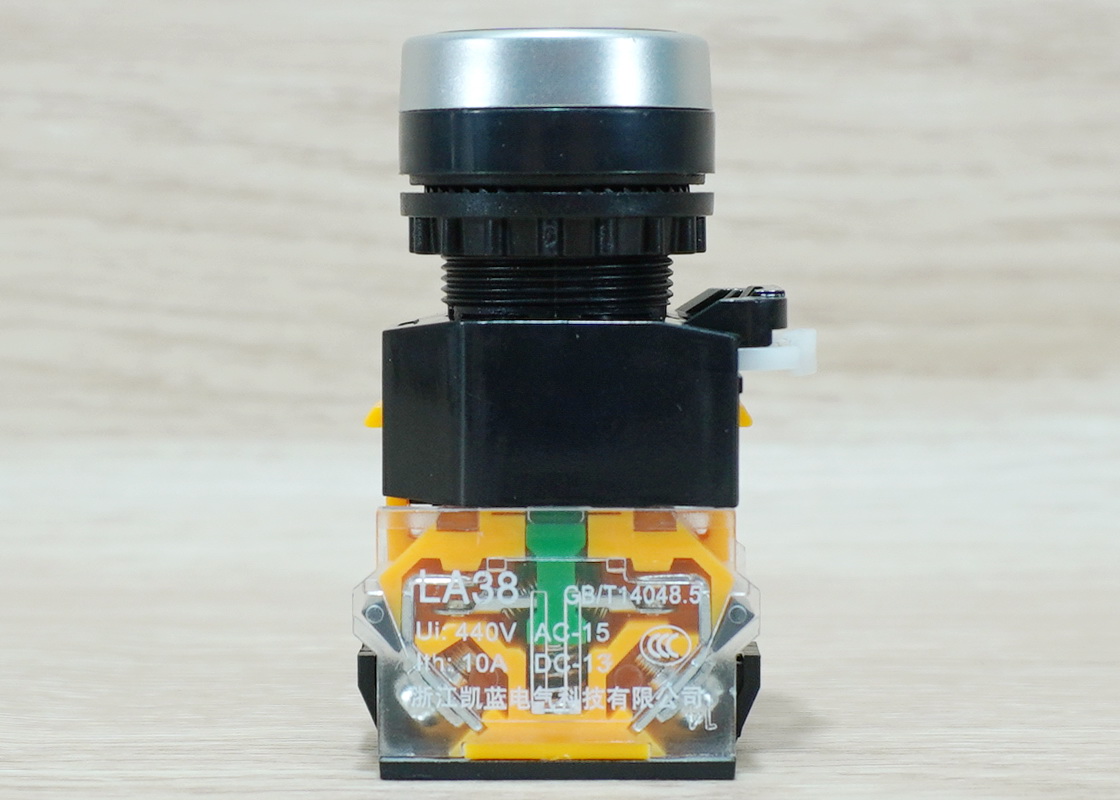 LA38 22mm Flat Head Pushbutton Switch 1NO/1NC Reset (Blue - กดติด-ปล่อยดับ) LA38-11BN