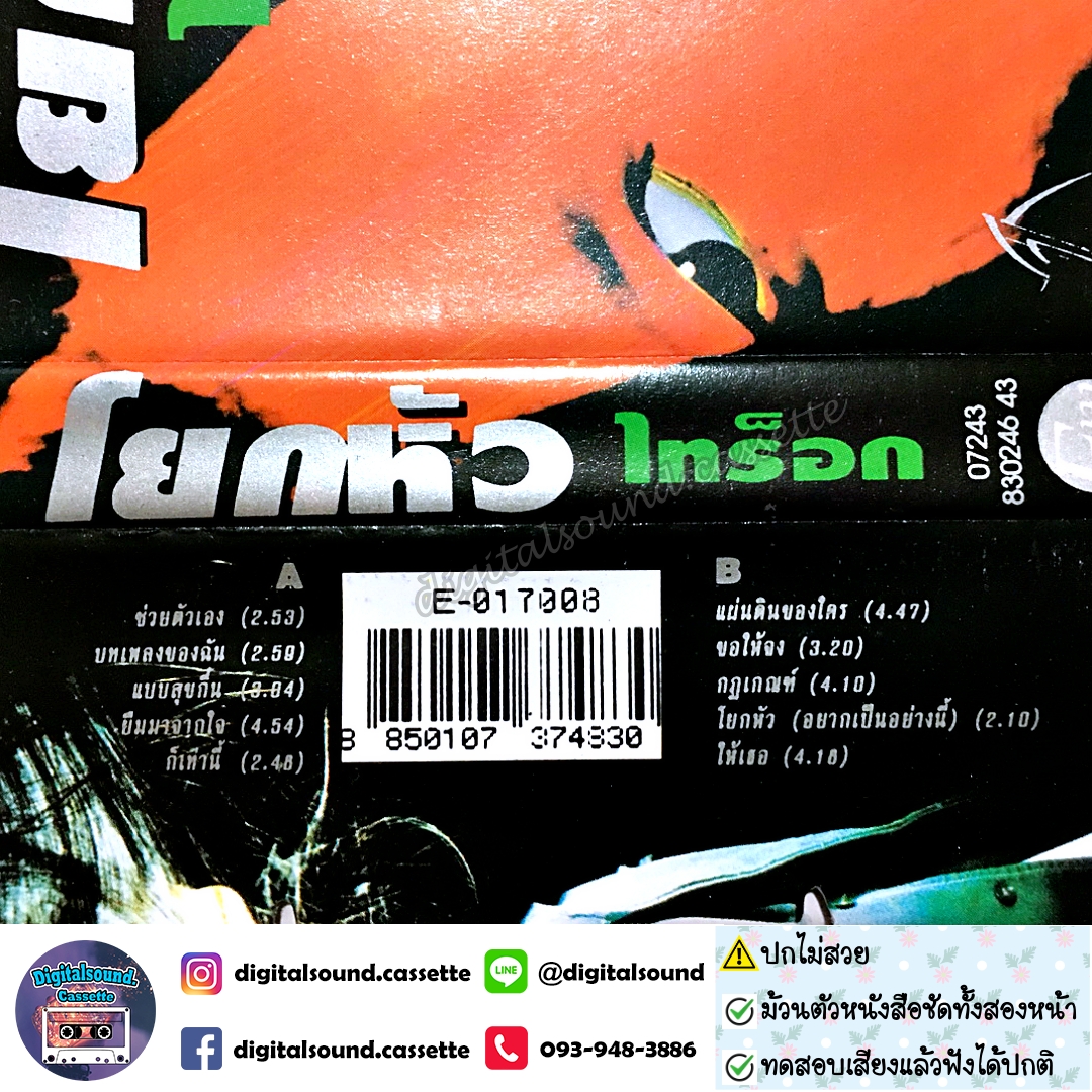 ขายเทปเพลง เทปคาสเซ็ท มศักดิ์ เตกวี (ไทร็อก) อัลบั้ม โยกหัว