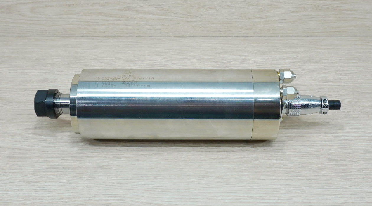 2.2 kw 220V ER20 Water Cooled Spindle Motor (4 Bearing) GDZ-80-2.2A Ø80x213