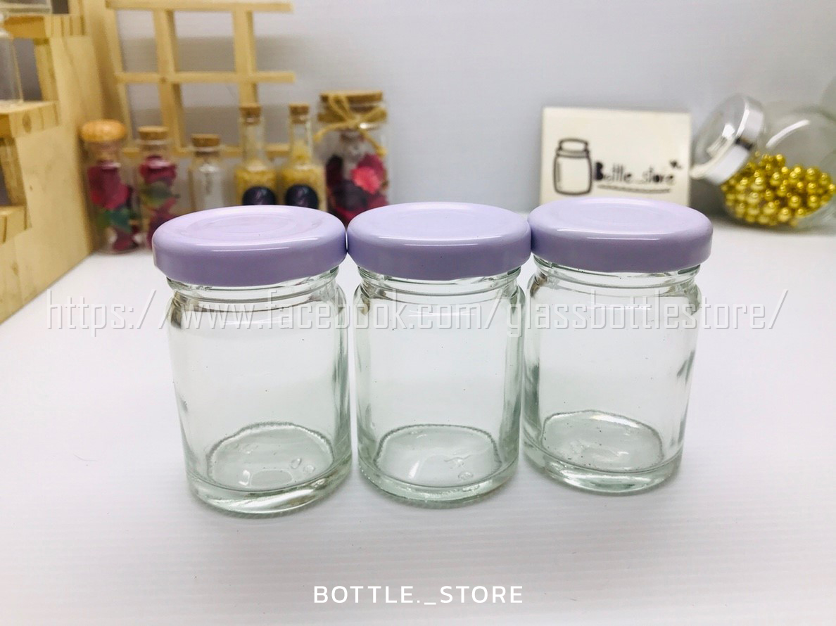 ขวดแก้ว 60ml ฝาเกลียวล็อคสีขาว