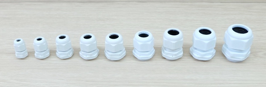 M20 (White) Water-proof Nylon Plastic Cable Gland Connector (แพ็ค 10 ตัว)