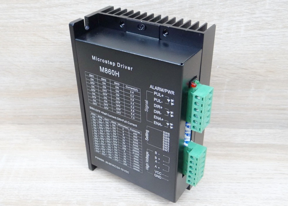 M860H (Jiawen) Microstep Driver Peak 7A, 24-70 VDC / 20-50 VAC [Aluminum Cover] 2-Phase