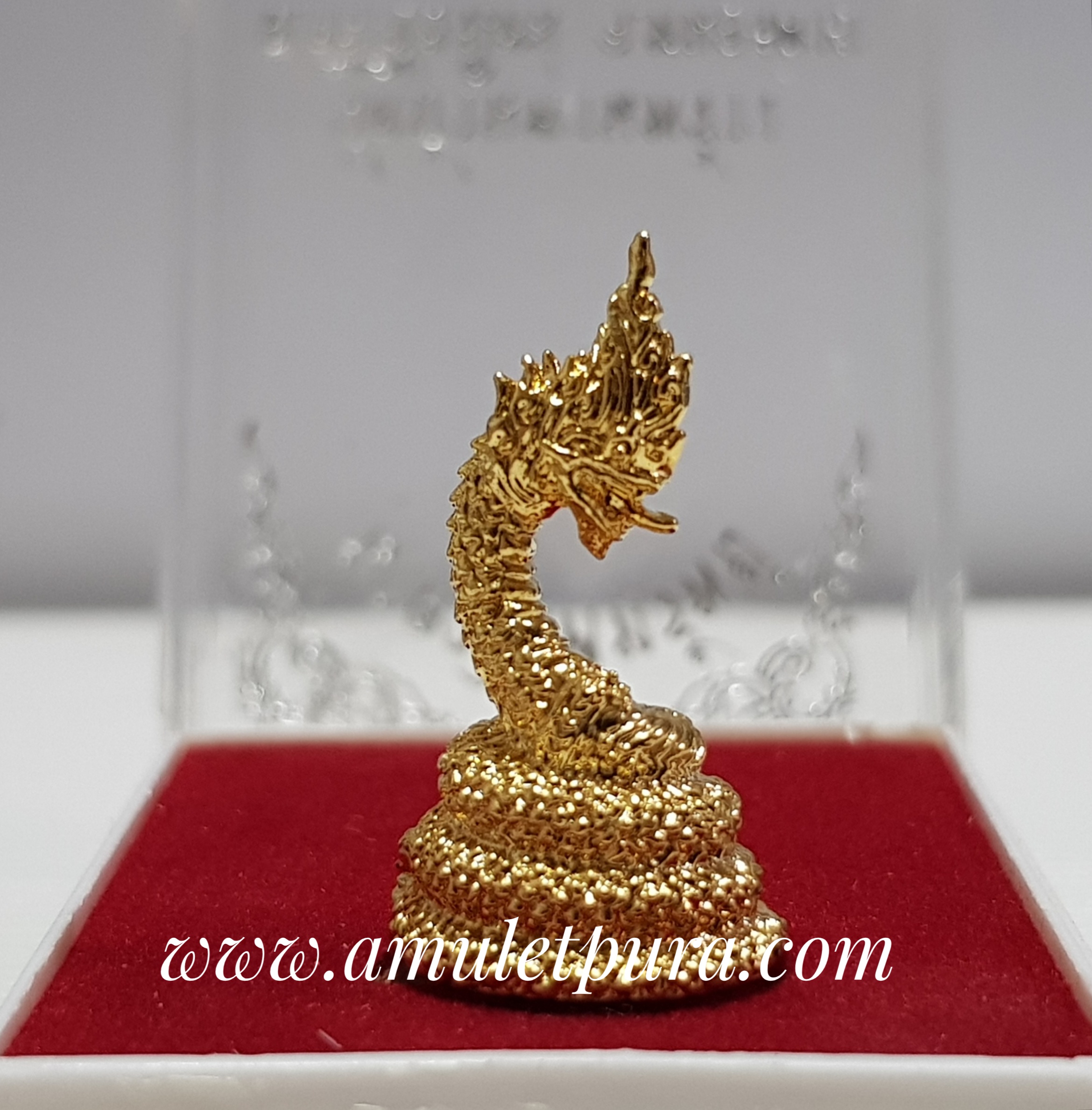 พญานาค รุ่นนาคาโภคทรัพย์ (โลหะชุบทอง) ปี51 วัดบ้านพานพร้าว จ.หนองคาย (ตอกโค้ดใต้ฐาน)