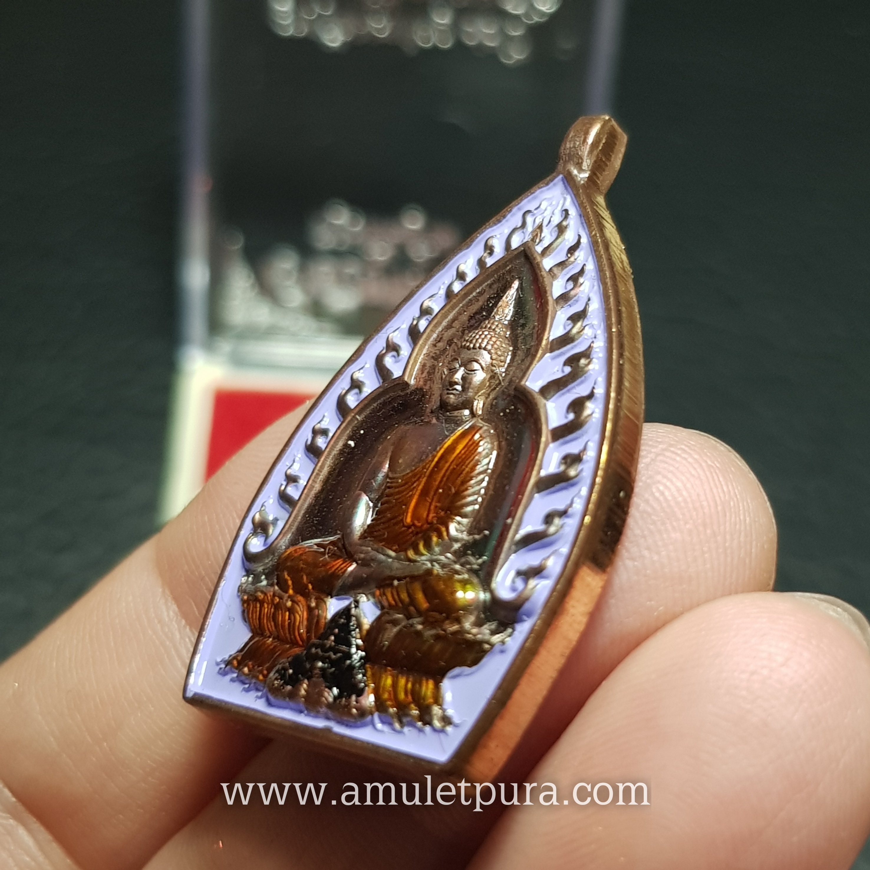 เจ้าสัวพุทธศิลป์(ทองแดงรุ้งลงยาสีม่วง)รุ่นรวยพันล้าน อายุวัฒนะมงคล 75 ปี ปี64 พระอาจารย์สัญญา(คง)วัดกลางบางแก้ว จ.นครปฐม(มีโค้ด หมายเลข126)