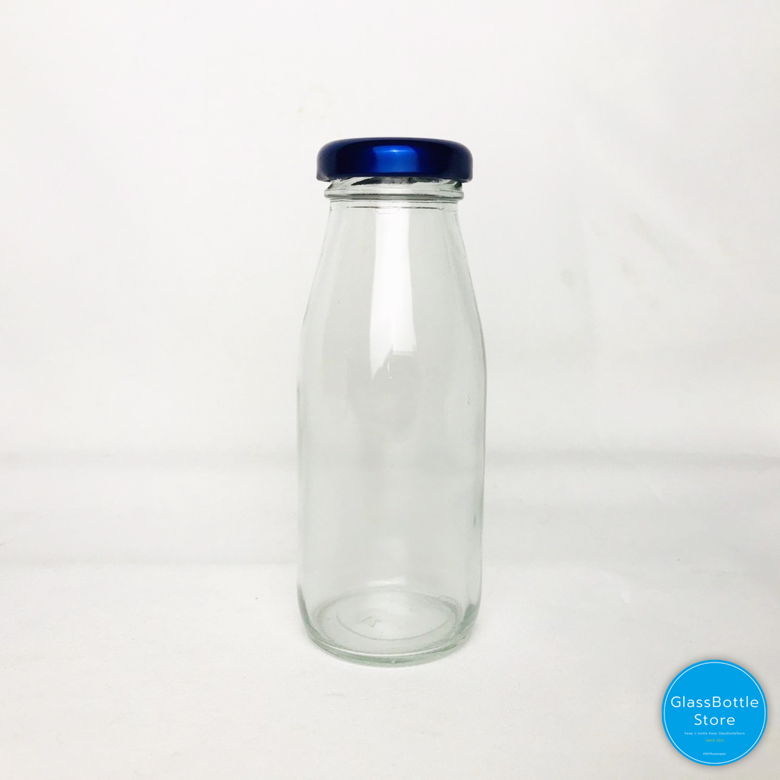 ขวดแก้ว น้ำผลไม้ 180ml ฝาเกลียวล็อคสีน้ำเงิน