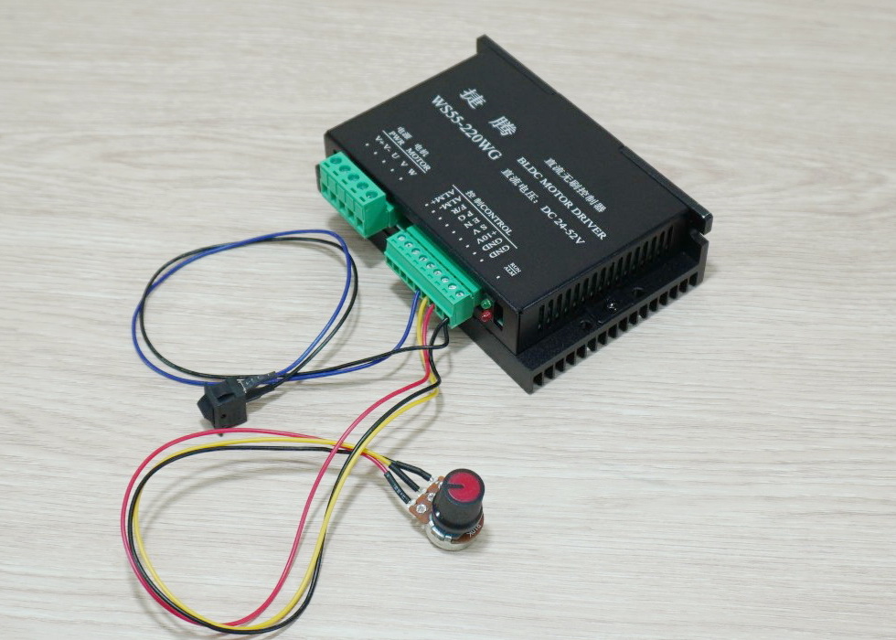600W ER11 Brushless Spindle DC Motor (Max.9000rpm) + WS55-220WG Brushless DC Motor Driver 48V 600W