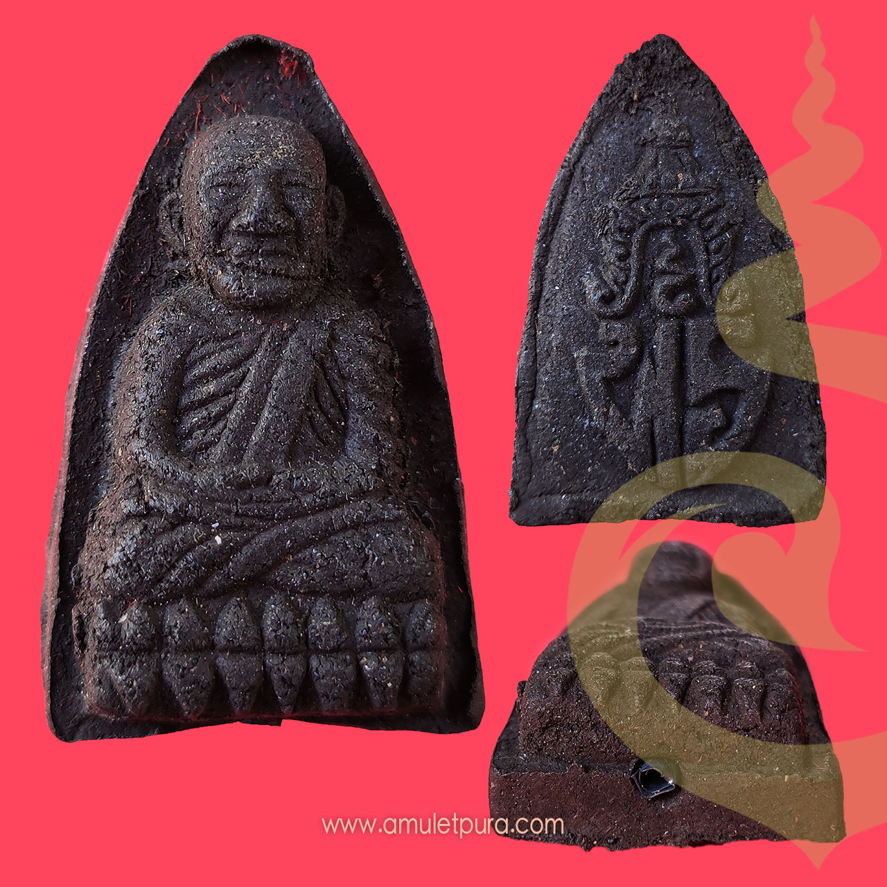 หลวงปู่ทวดเนื้อว่าน รุ่นเจ้าฟ้าเพชรรัตน์ ปี37 อาจารย์นองเป็นเจ้าพิธี ปลุกเสกที่วัดช้างให้ ฝังตระกรุดเงินนารายณ์แปลงรูป
