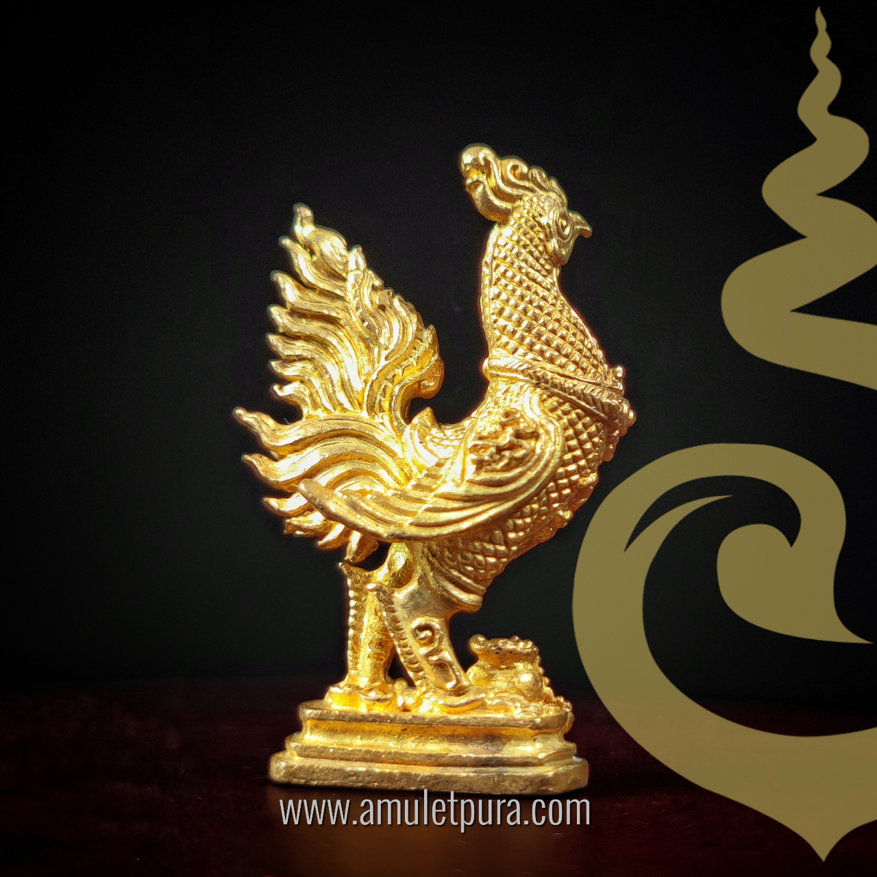 พญาไก่ฟ้ามหาลาภ (เนื้อทองทิพย์) ปี55 หลวงปู่เช้า วัดห้วยลำใย จ.นครสวรรค์ (ใต้ฐานอุดผงพญาเลี้ยง ฝังข้าวเปลือกเสก 1 เม็ด)