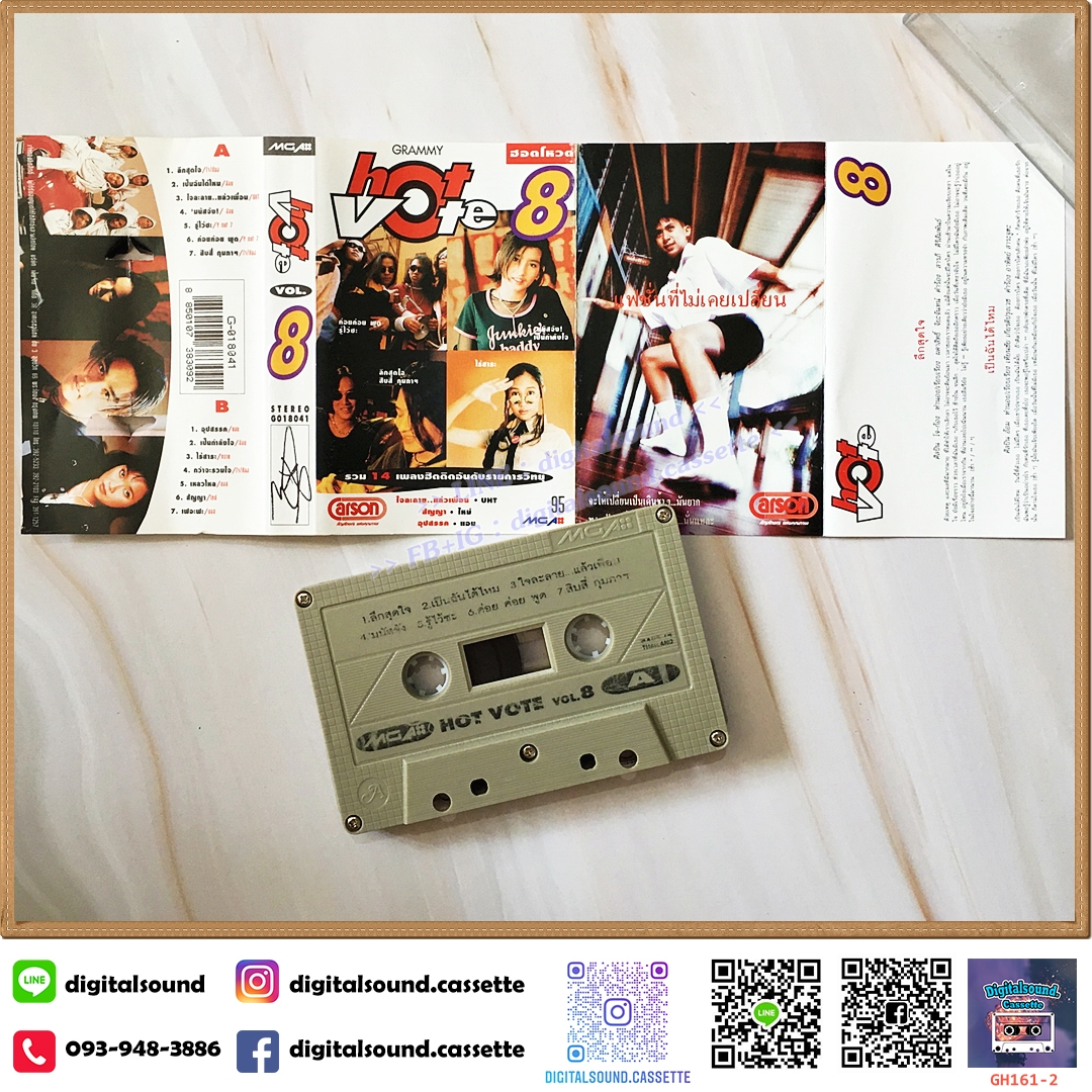 เทปคาสเซ็ท รวมศิลปิน GRAMMY อัลบั้ม HOT VOTE VOL 8 [ตัวหนังสือเลือน]