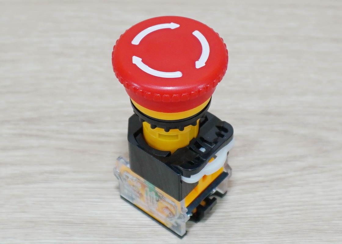 LA38-11ZS (มาร์คลูกศรขาว) Emergency Stop Push Button Switch (1NO/1NC) AC440V(Max) 10A