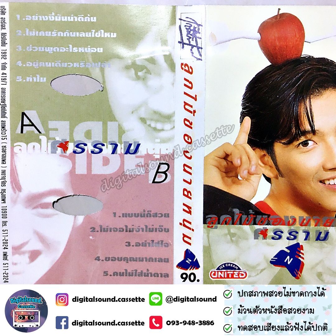 เทปเพลง เทปคาสเซ็ท หนุ่ม ศรราม เทพพิทักษ์ อัลบั้ม ลูกไม้ของนายหนุ่ม