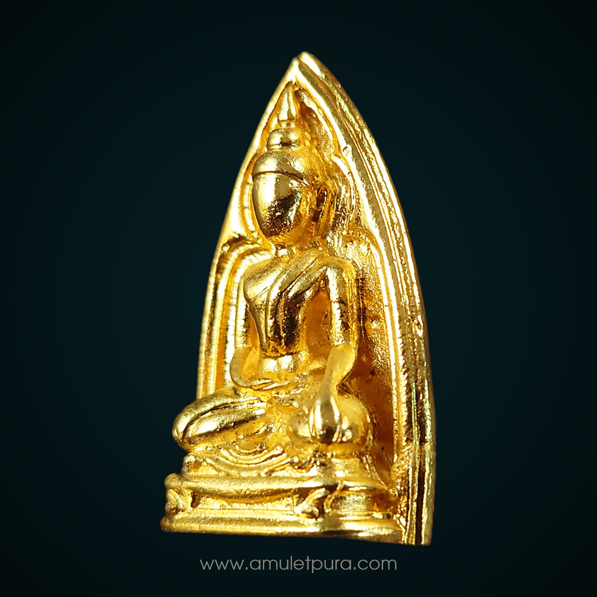 เหรียญหล่อพระนางพญาสดุ้งกลับ (เนื้อกะไหล่ทอง) ปี51 หลวงปู่เจือ วัดกลางบางแก้ว (2 โค้ด หมายเลขมงคล 85)