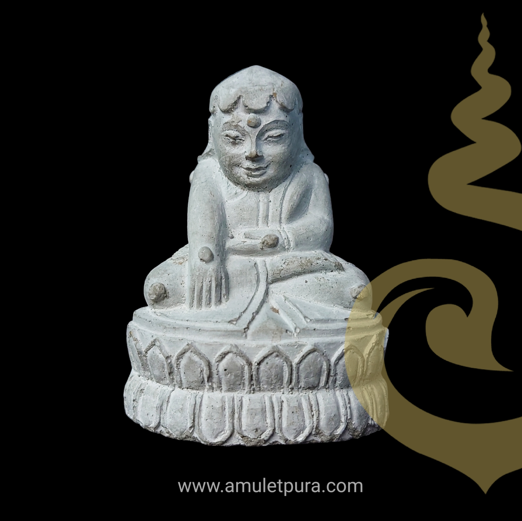 พระอุปคุต ขนาดบูชา หน้าตัก 2 นิ้ว เนื้อปูนผสมผง ปี52 หลวงพ่อชำนาญ วัดบางกุฎีทอง จ.ปทุมธานี